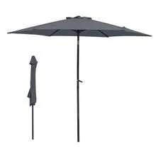 Folding Parasol Ø 270 Cm, Practical Travel Parasol, Functional Beach Parasol For Balcony, Garden, Beach, Outdoor Use