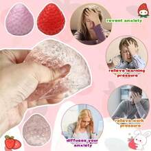 1 Pcs Handmade  Strawberry Squishy Toys - Super Soft Squishies Fidget Toys Squeeze For Kids And Adults, Includes Pink, Pink Glitters And Red Strawberries(3 Color Toys Assorted) - Màu Hồng baby - Xem 6