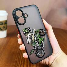 Funda de teléfono mate con diseño de carrera de motocicletas de dibujos animados compatible con Apple 16, 16E, 15, 14, 13, 12, 11 Pro, XR, XS, X, 8, 7, SE Plus, Max, funda dura transparente compatible con iPhone 17 Pro, 17 Pro Max, 17 - SFBLA06 - Ver 12
