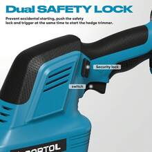 GARTOL Hedge Trimmer Cordless 2-In-1, 12'' Bush Trimmer & 20V Battery Powered Grass Shears With Battery & Charger, Lock, Fast Blade Change, Electric Hedge Shears Compatible With 18V Makita Batteries - 1 - 查看 6