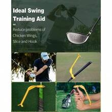 Training Wrist Hinge Swing Training Aid Swing Correcting Trainer Golfers Beginners Arm Elbow Posture Teaching Accessory Club Practice - 黃色 - 查看 3