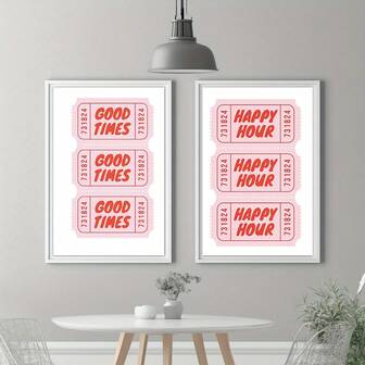 1/2pcs Quotes Wall Art Posters Featuring Retro Coupons As The Visual Element, Embodying Retro And Artistic Style. These Are Suitable For Use In Cafes, Restaurants,Bedrooms,And Home Wall Decorations.They Come In The Form Of Printed Posters.(No Frame)