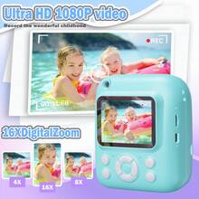 W&O Instant Print Camera With 3 Rolls Print Paper, 1080P HD,2.4 Inch Screen, Selfie Video, USB Cable/Color Pen/Bag/ Included, Christmas Gifts - Instant Print Camera Blue - View 3