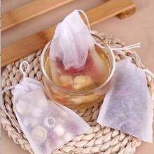 100/200/400pcs Non-Woven Fabric Bags, Multiple Sizes To Meet Different Needs, Drawstring Non-Woven Fabric Disposable Tea Bags, Medicine Bags, Herbal Decoction Bags, Coffee Filter Bags, Kitchen Accessories - White - View 7