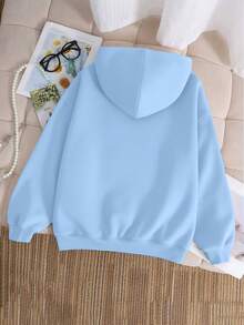 Tween Boy Cartoon Character Pattern Sweatshirt Boys Long Sleeve Hooded Sweatshirt Autumn And Winter Student Boys Clothing - Blue - View 3