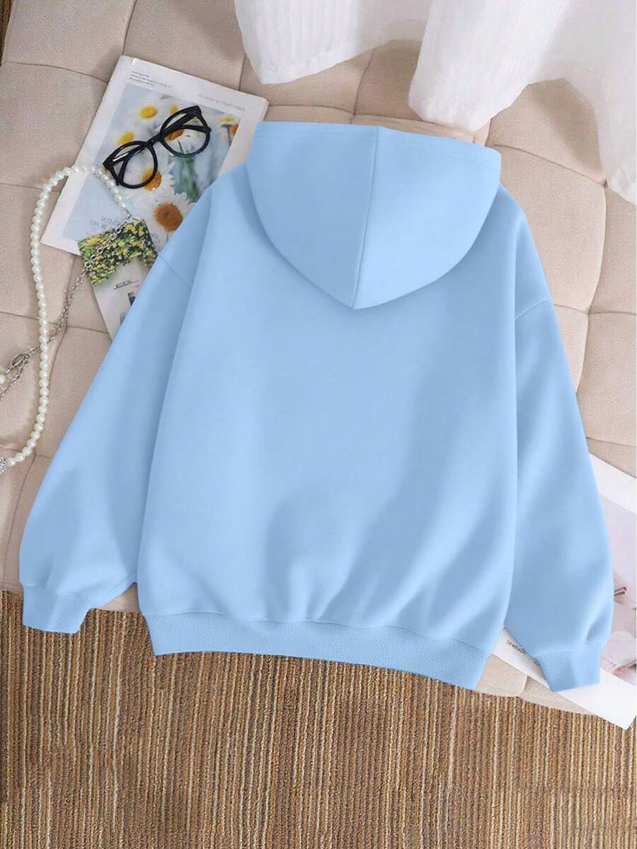 Teen Boys Cartoon Pattern Sweatshirt Long Sleeve Sweatshirt Autumn Winter Student Boys Clothing - Blue - View 1