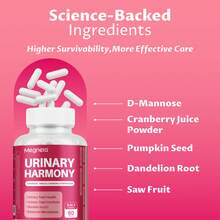 [Megneta | Urinary Cleanse] Megneta | Urinary Tract Cleanse Supplement For Women | 60 Capsules With D-Mannose, Cranberry, Dandelion, Hibicus Flower & Saw Palmetto, Pumpkin Seed - One bottle - Trial stage - 查看 4