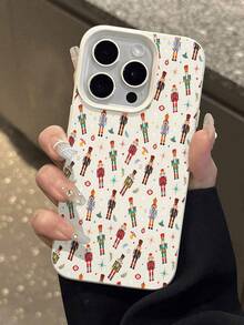 Un diseño festivo con estampado de cascanueces ideal para la temporada navideña adaptado a modelos 17 16 y otros funda de TPU protección anticaídas navidad Christmas - Blanco - Ver 5