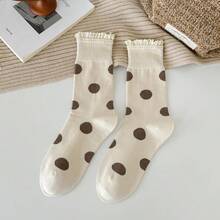Women Striped Socks, Cute Ankle Calf Sock For Women Cotton Knit Size 5-9, Medium Casual Women's Novelty Socks{Inchsize_nameinch:Inch5-9inch,Inchcolor_nameinch:InchDotsWhiteKhakiBlackGreyinch} - 黑色 - 查看 5