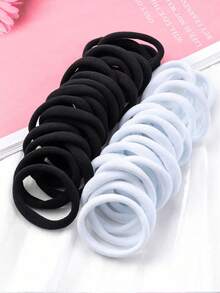 50pcs Minimalist & Practical Hair Scrunchies, Daily Home Hair Accessories Suitable For Girls Back To School Season - Multicolor - View 4