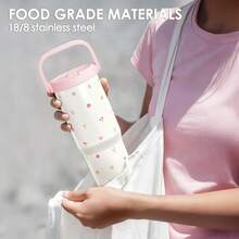 Pink Bow Stainless Steel Straw Lid Tumbler 30oz With Carry Handle For Women Girls, Insulated Travel Coffee Cup, Gift For Sports Outdoor Workout Christmas Birthday - 花的 - 查看 6