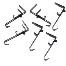 4/6个可调节圣诞袜挂钩，可伸缩壁炉挂钩，适用于长圣诞袜，无需钻孔壁挂式圣诞袜挂钩 - 黑色 - 查看 10