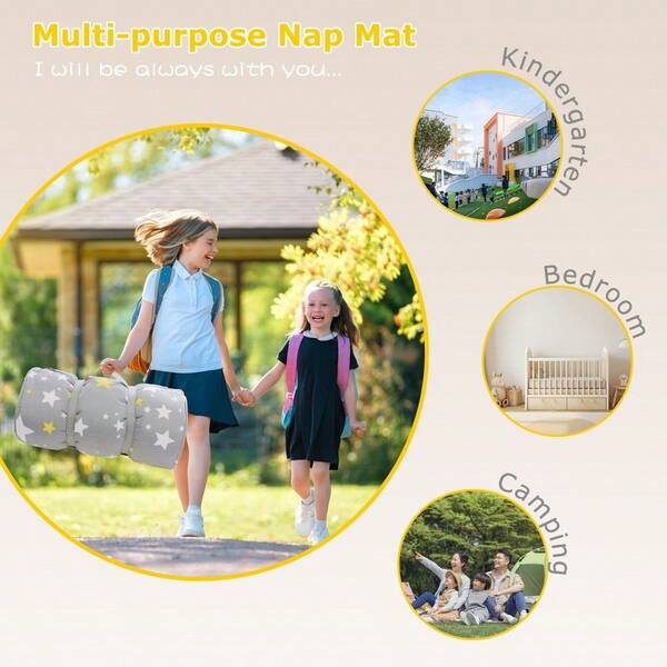 Nap Mat With Removable Pillow And Soft Blanket, Lightweight Daycare Preschool Kindergarten Sleeping Bag, Travel ...