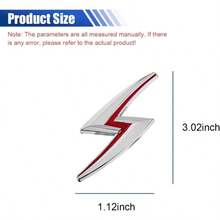 2PCS 3D Metal S Car Emblem Sticker, Zinc Alloy Auto Body Badge Decal - Nameplate Sticker Universal Fit Hoods Fenders Trunk Lids Bumper Exterior Car Decoration Silver/Red - Bạc/Đỏ - Xem 2