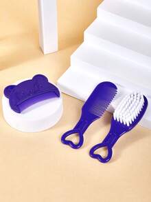 Bộ 3 lược hình gấu, lược chải tóc cho trẻ sơ sinh, lược lông mềm dùng để tắm và mát-xa cho trẻ sơ sinh và trẻ nhỏ - Nhiều màu - Xem 4