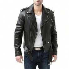 Icebanner Mens Classic Brando Style Asymmetrical Black PU Leather Motorcycle Brando Biker Negan Jacket Vest Coat With Zipper And Pockets - 黑色 - 查看 5