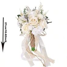 Artificial Burgundy Rose Bouquet, Bridesmaid Bouquet, Wedding Bouquet, Church Home Decor Gift, Summer Birthday Gift, Back To School Supplies, Room Decor