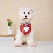 Valentine Dog Tuxedo Bandana, Red Heart Pet Tux With Bowtie, Adjustable Valentine's Day Costume For Extra Small Medium Large Dogs Cats - Multicolor - View 6