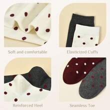 Women Striped Socks, Cute Ankle Calf Sock For Women Cotton Knit Size 5-9, Medium Casual Women's Novelty Socks{Inchsize_nameinch:Inch5-9inch,Inchcolor_nameinch:InchDotsWhiteBeigheBlackGreyPinkBowinch} - 粉色 - 查看 4