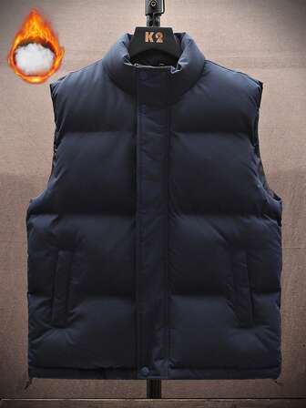 جاكيت لحمام سباحة ذات لون أحادي بتصميم بسيط للرجال