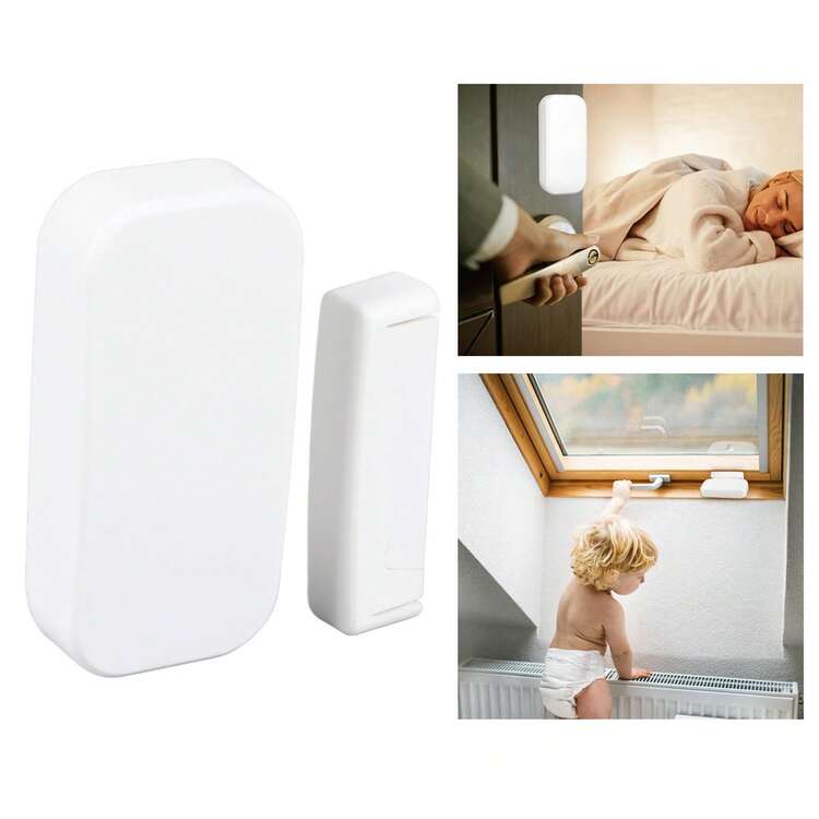 Sensor De Puerta Con Sirena Para Hogar Ventana Alarma Inteligente WIFI para Puertas y Ventanas, Sistema de Alarma por Sensor para Control Remoto inalámbrico para hogar - Blanco - Añade 9