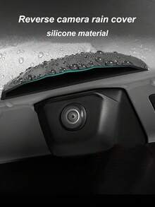 1pc Car Rearview Camera Silicone Rain Shield - Thickened & Widened Triangle Design, Matte Finish, All-Weather Waterproof Accessory, Enhances Visibility In Rainy Weather, Universal Fit Without Installation - Multicolor - View 3