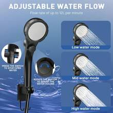 Ducha portátil para Acampar, 7800 mAh, Ducha eléctrica para Exteriores, Bomba Recargable con Pantalla Digital Inteligente, Cabezal de Ducha con Pantalla Temperatura para Acampar - Naranja - Ver 7