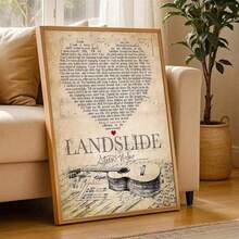 1 件 Fleetwood 乐队 Landslide 歌词歌曲墙饰礼物，适合音乐爱好者，吉他手海报帆布装饰墙饰，适合卧室客厅家居墙壁装饰 - 彩色 - 查看 8