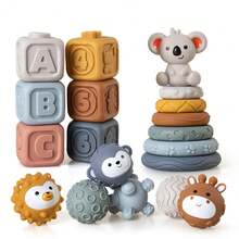Baby Soft Rubber Cube Building Blocks Stacking Rings Sensory Squeeze Ball Toys - Multicolor - View 27