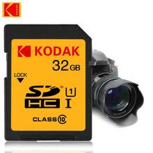 Kodak 柯达相机SD卡 128GB 64GB 32GB Class10 UHS-I SDHC U1 V30 A1 全高清视频SDXC闪存卡，适用于SLC