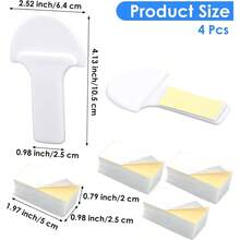 - Elevador de 4 piezas para asiento de inodoro, para evitar tocar, accesorios de bao para el hogar, oficina, hotel, fcil de usar - blanco - Ver 3