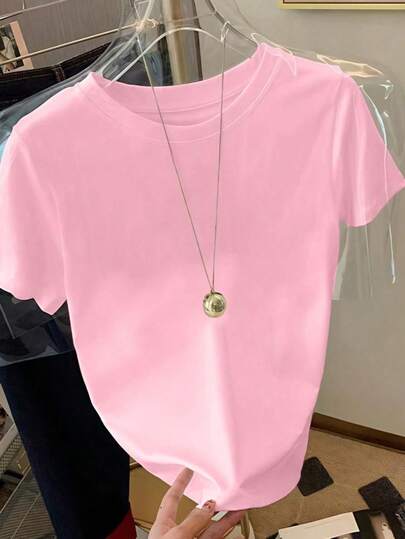 Blusa Feminina T-Shirt Camiseta Manga Curta Malha Premium 100% Algodão Casual Lançamento Lisa Despojada