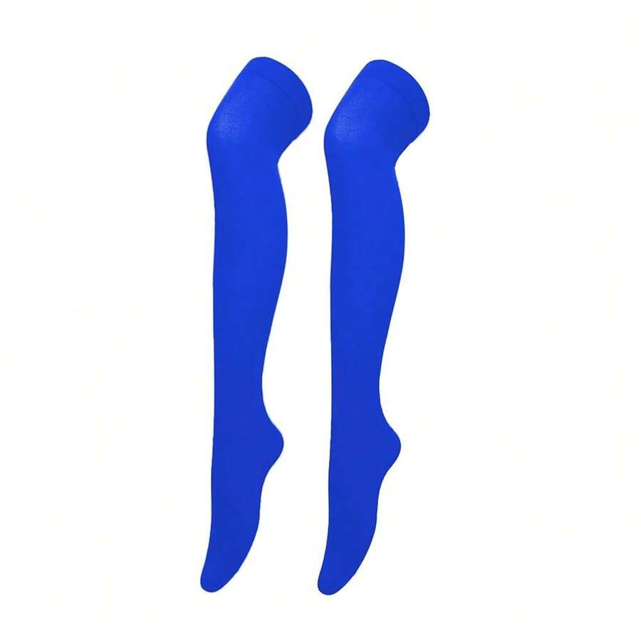 Women's Opaque Stretchy Nylon Over Knee Thigh High StocFKings Knee High Costume Boot Socks For Daily Wear Cosplay{Inchsize_nameinch:InchOneSizeinch,Inchcolor_nameinch:InchBlueinch} - 藍色的 - 查看 1