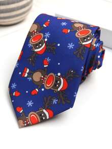 1pc Unisex Christmas Necktie, Suitable For Casual, Street, Daily, Party, Gift - Multicolor - View 2