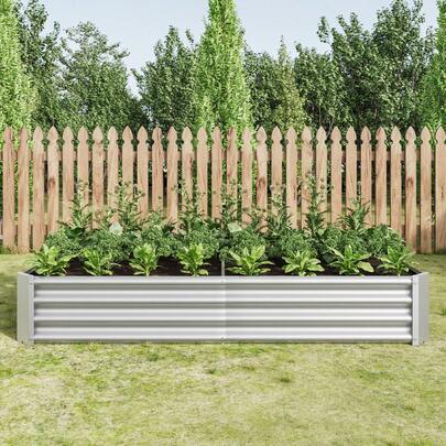 Metal Raised Plant Bed, Raised Garden Beds Made Of Sturdy Steel Sheet With Stable Design, Rust Protection And Long Durability, Soil-Free Raised Bed Kit, Ideal For Vegetables, Herbs And Flowers