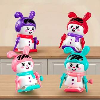 A Randomly Colored Cartoon Spring Toy Rabbit, A Gift, A Cute Spring Skiing Rabbit Toy, An Interesting And Fun Spring Rabbit Toy.