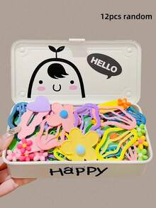 24/12pcs/Set Colorful Macaron Print Hair Accessories Set, Cute Designs Suitable For Girls And Women, Fit For Bangs, Braids, Ponytails. Vibrant Colors And Adorable Designs, Durable Clips, Make Every Hair Day Happy - Random Assortment - Multicolor - View 20