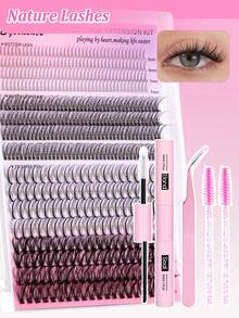 1524pcs, 640pcs, 480pcs, 160pcs, 8 Styles Mixed Single Cluster False Eyelashes, 20D, 30D, 40D, 60D, 80D, 100D False Eyelash Cluster Extension Kit, Mixed Single Cluster False Eyelashes Set, Includes Eyelash Glue, Makeup Remover, Eyelash Tweezers, Eyelash Brush, DIY Eyelash Extension At Home - Black - View 13
