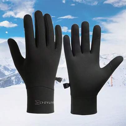 Lightweight Thermal Lined Touchscreen Gloves For Outdoor Cycling, Running - Thin Warm Windproof Gloves, Bicycle Gloves, Suitable For Cold Weather, Sports Design, Comfortable Fit, Active Lifestyle