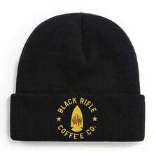 Black Rifle Coffee Co. Logo With Mountain And Arrow Design Winter Beanie For Men Women Soft Warm Knit Hat Ski Stocking Cuffed Cap - 黑色 - 查看 1