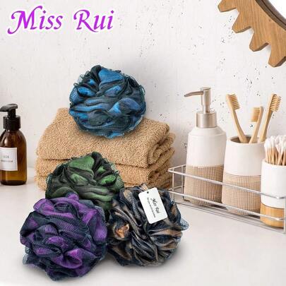 4 Pack Loofahs Shower Bath Sponges Shower Pouf Balls 60g/PCS For Body Wash Bathroom Men Women Kids