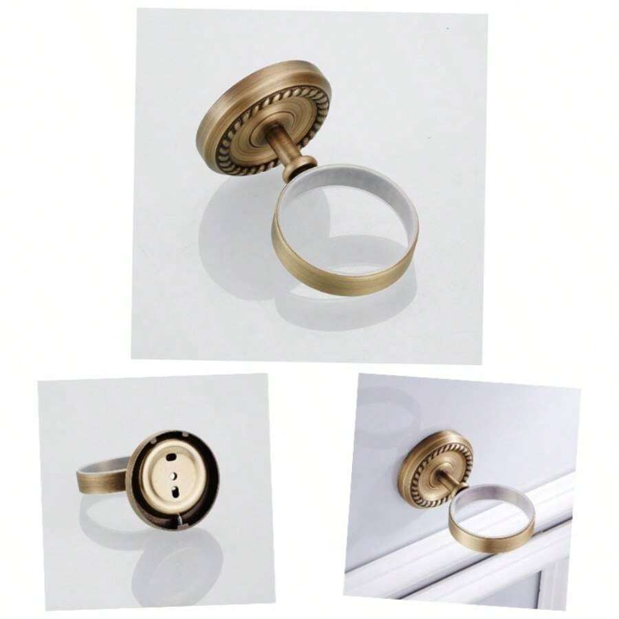 Portacepillos De Dientes De Pared Estante Doble Ventosa Prctico Decoracin Bao - Como se muestra - Ver 1