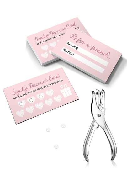 50 st dubbelsidiga rekommendations- och medlemskort - mångsidiga belöningskort lämpliga för småföretag, butiker, kaféer, salonger och tjänsteleverantörer (perfekta för kundlojalitet och beteendeincitament)