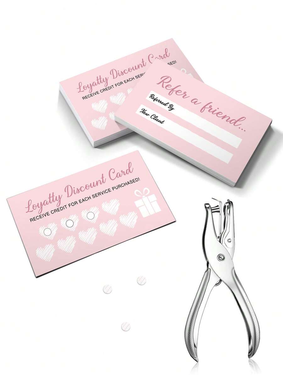 50pcs Double-Sided Recommendation & Member Discount Cards - Multipurpose Reward Cards Suitable For Small Businesses, Retail Stores, Cafes, Salons And Service Providers (Ideal For Customer Retention And Behavior Incentives)