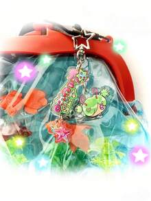 Y2K风格女孩与绵羊亚克力吊坠，可爱配饰，背包和手提包的理想礼物之选，梦幻系列闪亮少女风 - 彩色 - 查看 12