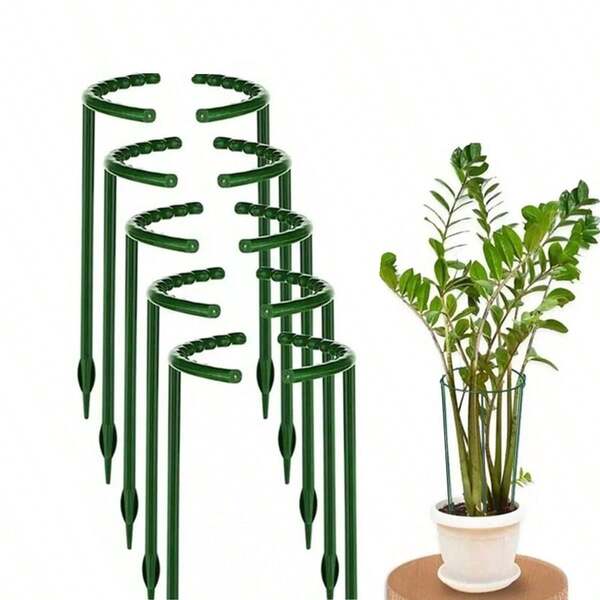 4pcs/8pcs Plastic Half-Circle Trellis Cage For Potted Plants, Garden Flower Supports