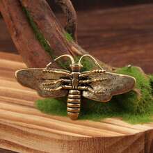 1pc Brass Dragonfly Desktop Ornament, Miniature Metal Craft Gift Birthday Gifts Graduation - Multicolor - View 10