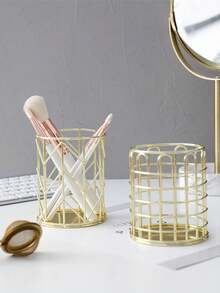 Metal Wire Mesh Storage Basket Rose Gold Iron Grid Desktop Organizer For Small Items In Entryway Bedroom Bathroom Office