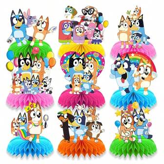 Figuras de personajes de anime con temática de bingo, decoraciones para fiestas, adecuadas para cumpleaños de niños, fiestas festivas, decoraciones de panal de escritorio, decoraciones de pasteles y ambiente de fiesta.
