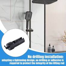 Soporte Para Cabezal De Ducha De Mano, Soporte para Ducha de Mano Sin Taladrar - Montaje Para Cabezal De Con Estructura Estable Para Uso En Casa Y Bao - Negro - Ver 7